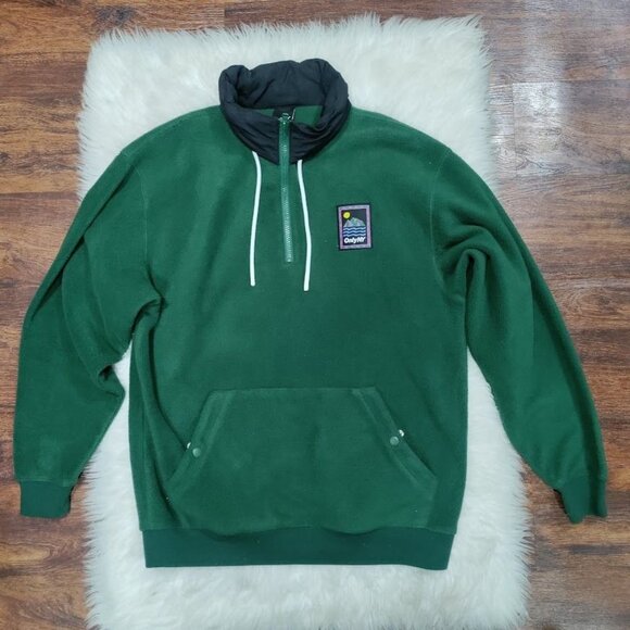 Only Ny Other - Vintage Only NY Mens XL Long Sleeve Kangaroo Pocket Fleece Pullover Hoodie Green